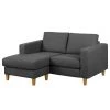 Norrwood Ecksofa MAISON 1-Sitzer mit Longchair - Webstoff Inas: Dunkelgrau - Breite: 150 cm - Longchair davorstehend links