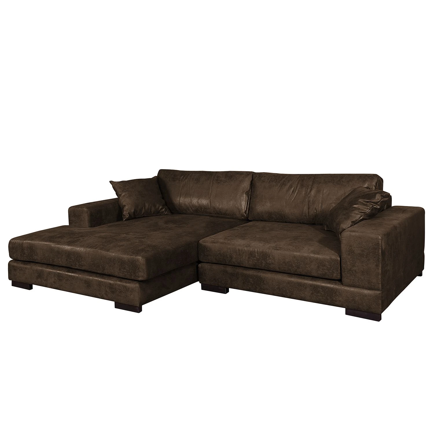 Fredriks Ecksofa Mandor Antiklederlook - Braun - Longchair davorstehend links 1 Fredriks Ecksofa Mandor Antiklederlook - Braun - Longchair davorstehend links
