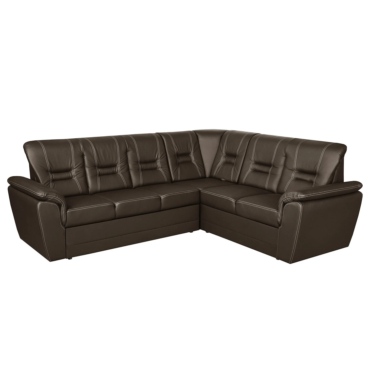 Modoform Ecksofa Marquette - mit Schlaffunktion - Kunstleder - Dunkelbraun - Ecke davorstehend rechts 1 Modoform Ecksofa Marquette - mit Schlaffunktion - Kunstleder - Dunkelbraun - Ecke davorstehend rechts