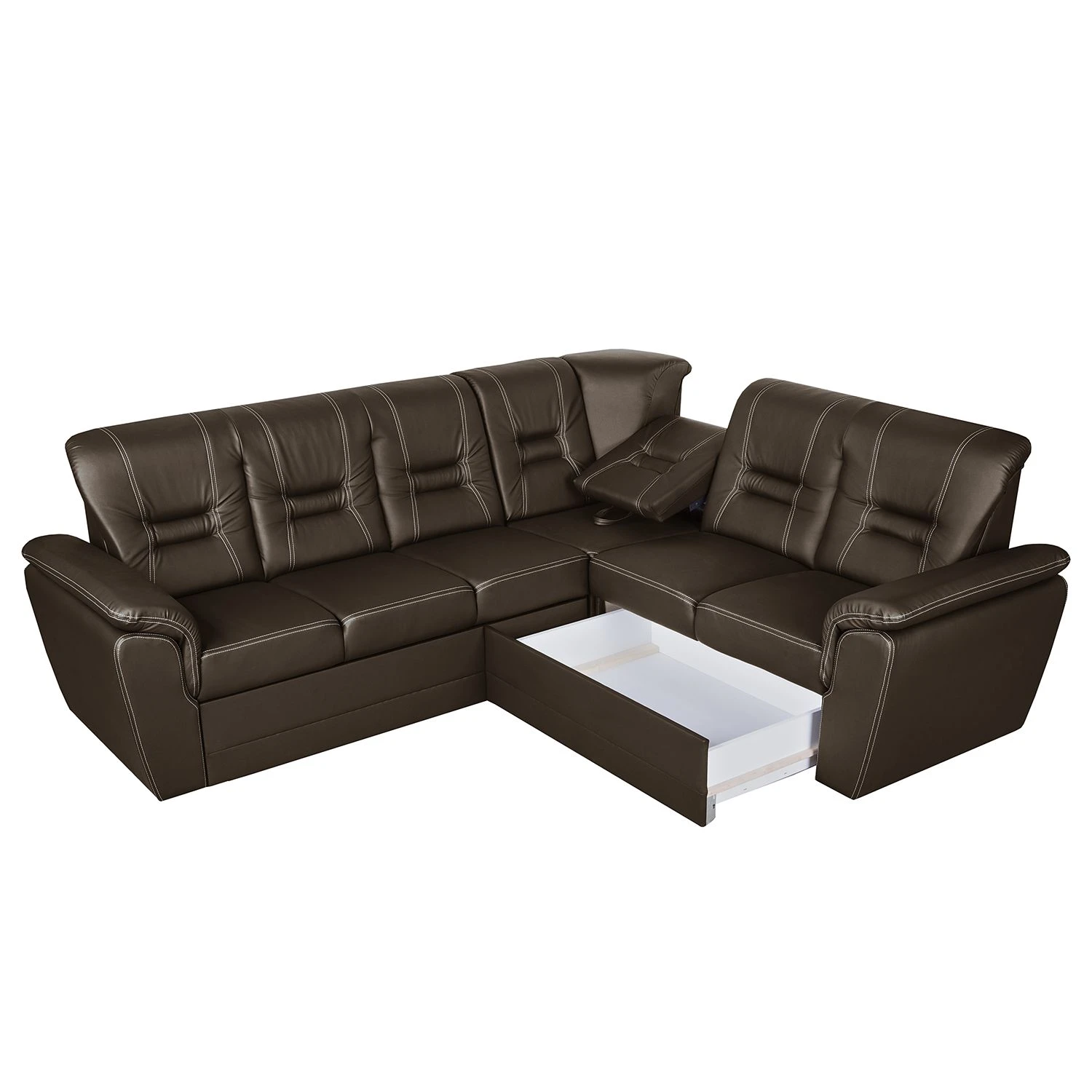 Modoform Ecksofa Marquette - mit Schlaffunktion - Kunstleder - Dunkelbraun - Ecke davorstehend rechts 8 Modoform Ecksofa Marquette - mit Schlaffunktion - Kunstleder - Dunkelbraun - Ecke davorstehend rechts – Bild 8