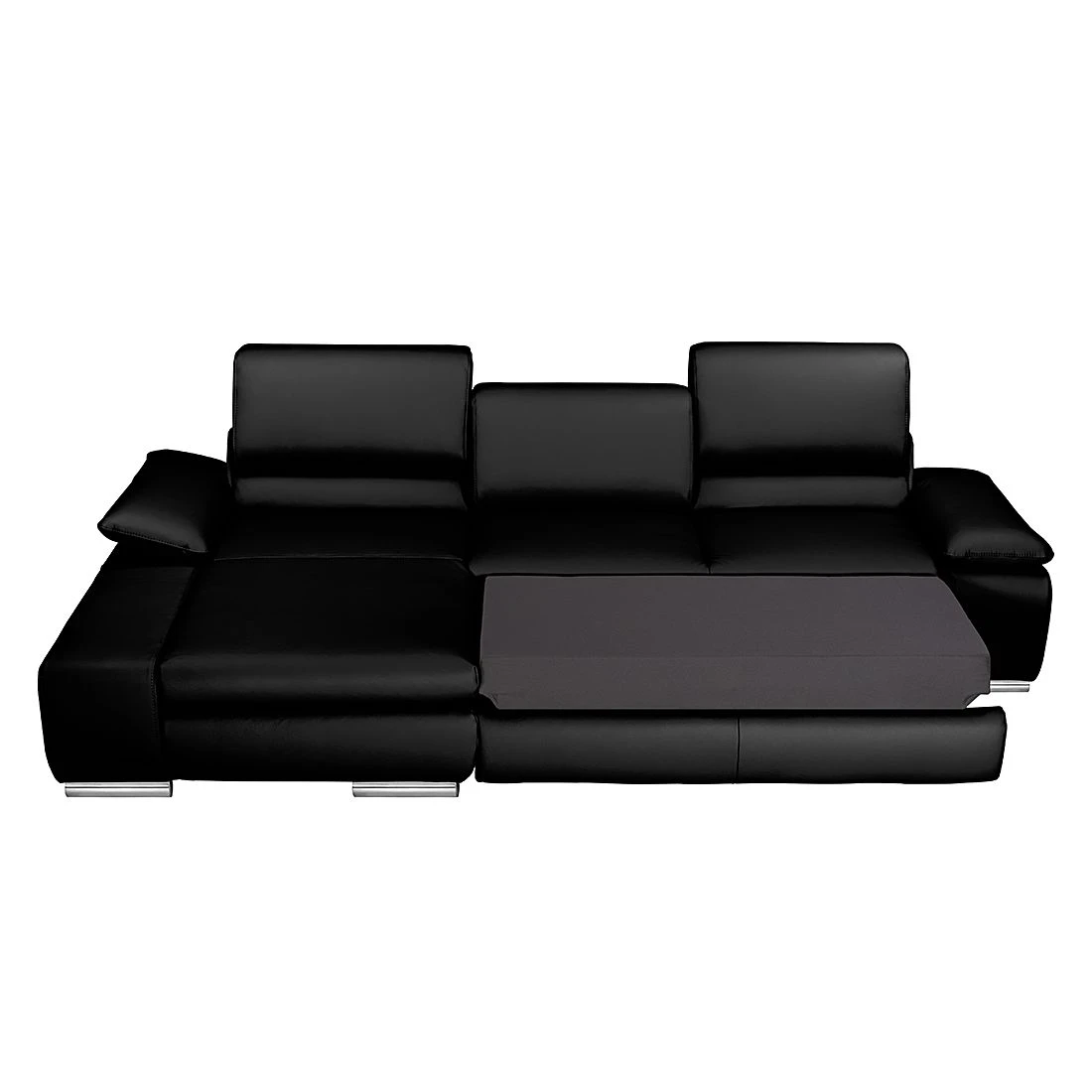 Fredriks Ecksofa Masca - Kunstleder Schwarz - Longchair davorstehend links - mit Schlaffunktion 2 Fredriks Ecksofa Masca - Kunstleder Schwarz - Longchair davorstehend links - mit Schlaffunktion – Bild 2