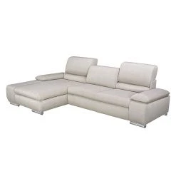 Fredriks Ecksofa Masca II Strukturstoff - Beige - Longchair davorstehend links - Schlaffunktion
