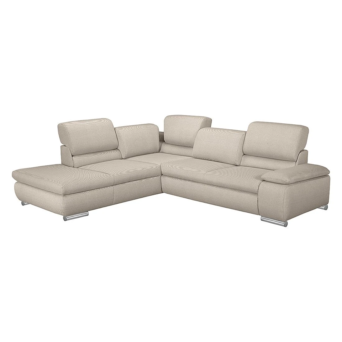 Fredriks Ecksofa Masca I Strukturstoff - Beige - Longchair davorstehend links - Schlaffunktion 1 Fredriks Ecksofa Masca I Strukturstoff - Beige - Longchair davorstehend links - Schlaffunktion