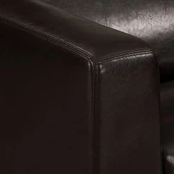 Maison Belfort Garnitur Nespolo (3-2-1) - Kunstleder - Dunkelbraun -Wohnzimmermöbel boutique en ligne ecksofa nespolo kunstleder dunkelbraun ottomane davorstehend rechts 4576548 2