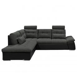 Fredriks Ecksofa Puntiro (mit Schlaffunktion) - Kunstleder Lilo / Strukturstoff Satur: Schwarz / Anthrazit - Ottomane davorstehend links 16 Fredriks Ecksofa Puntiro (mit Schlaffunktion) - Kunstleder Lilo / Strukturstoff Satur: Schwarz / Anthrazit - Ottomane davorstehend links -Wohnzimmermöbel boutique en ligne ecksofa puntiro mit schlaffunktion kunstleder webstoff longchair davorstehend links 4376344