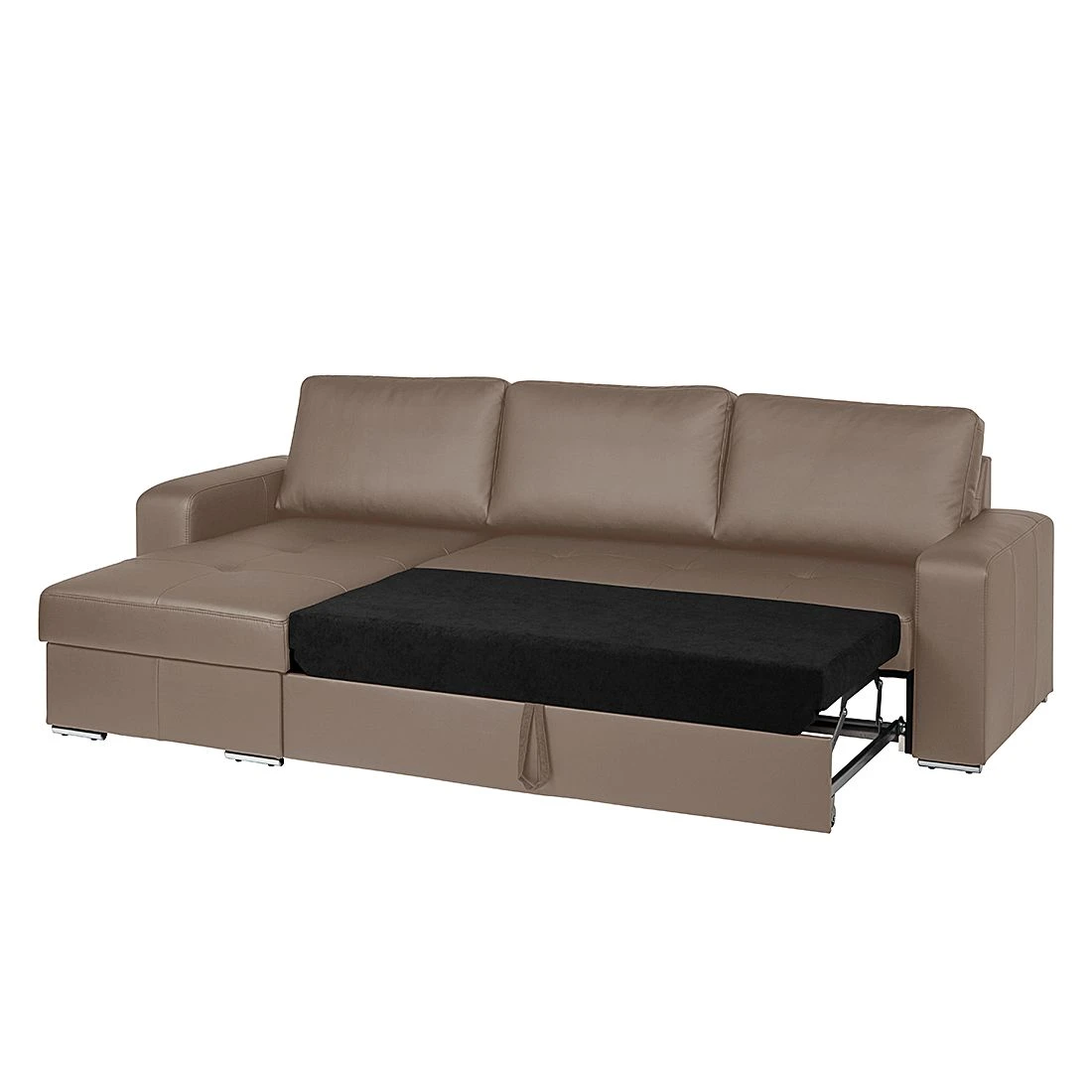 Fredriks Ecksofa Rosini I - mit Schlaffunktion / beidseitig montierbar - Echtleder - Schlamm 2 Fredriks Ecksofa Rosini I - mit Schlaffunktion / beidseitig montierbar - Echtleder - Schlamm – Bild 2