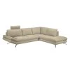 Loftscape Ecksofa Sharon - Webstoff Beige - Ottomane davorstehend rechts - Mit 2 Kopfstützen