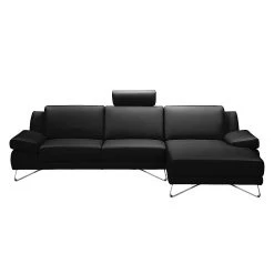 Loftscape Ecksofa Silvano - Ohne Kopfstütze -Wohnzimmermöbel boutique en ligne ecksofa silvano echtleder schwarz longchair davorstehend rechts 490891