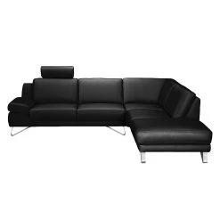 Loftscape Ecksofa Silvano - Mit Kopfstütze -Wohnzimmermöbel boutique en ligne ecksofa silvano echtleder schwarz ottomane davorstehend rechts 444112