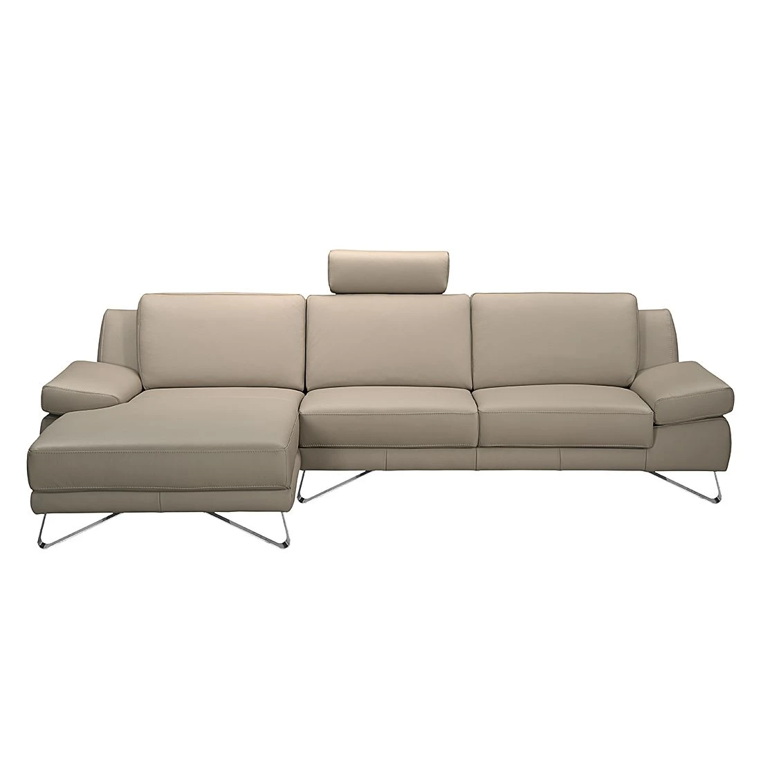 Loftscape Ecksofa Silvano - Kunstleder Taupe - Ottomane davorstehend links - mit 1 Kopfstütze 2 Loftscape Ecksofa Silvano - Kunstleder Taupe - Ottomane davorstehend links - mit 1 Kopfstütze – Bild 2