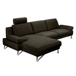 Loftscape Ecksofa Silvano - Webstoff Braun-Schwarz - Longchair davorstehend links - mit 1 Kopfstütze -Wohnzimmermöbel boutique en ligne ecksofa silvano webstoff braun schwarz longchair davorstehend links 514193