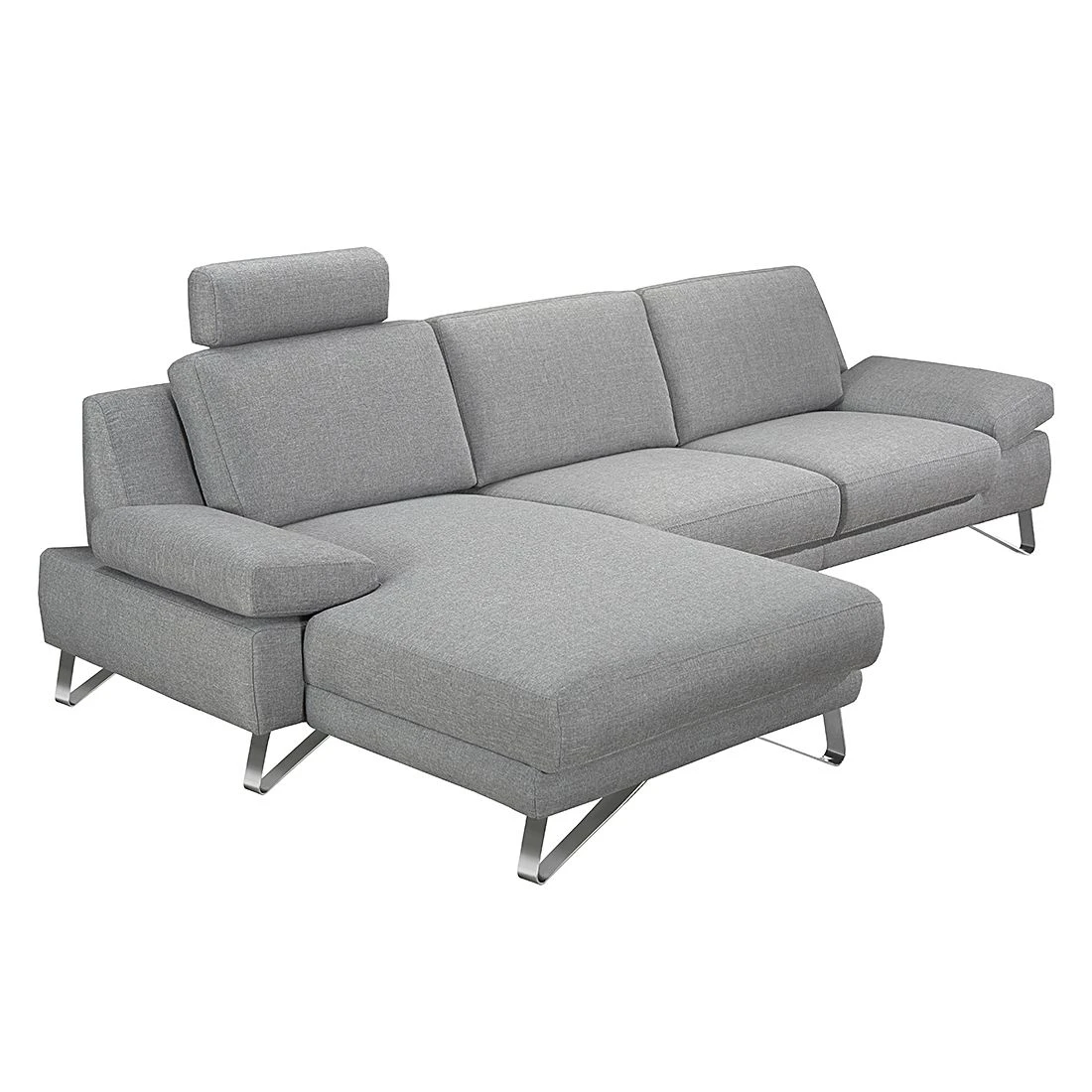 Loftscape Ecksofa Silvano - Webstoff Grau - Longchair davorstehend links - Mit 1 Kopfstütze 5 Loftscape Ecksofa Silvano - Webstoff Grau - Longchair davorstehend links - Mit 1 Kopfstütze – Bild 5