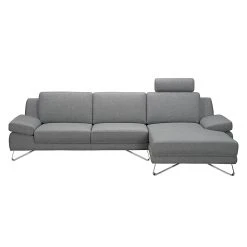 Loftscape Ecksofa Silvano - Webstoff Grau - Longchair davorstehend rechts - ohne Kopfstütze -Wohnzimmermöbel boutique en ligne ecksofa silvano webstoff grau longchair davorstehend rechts 514724