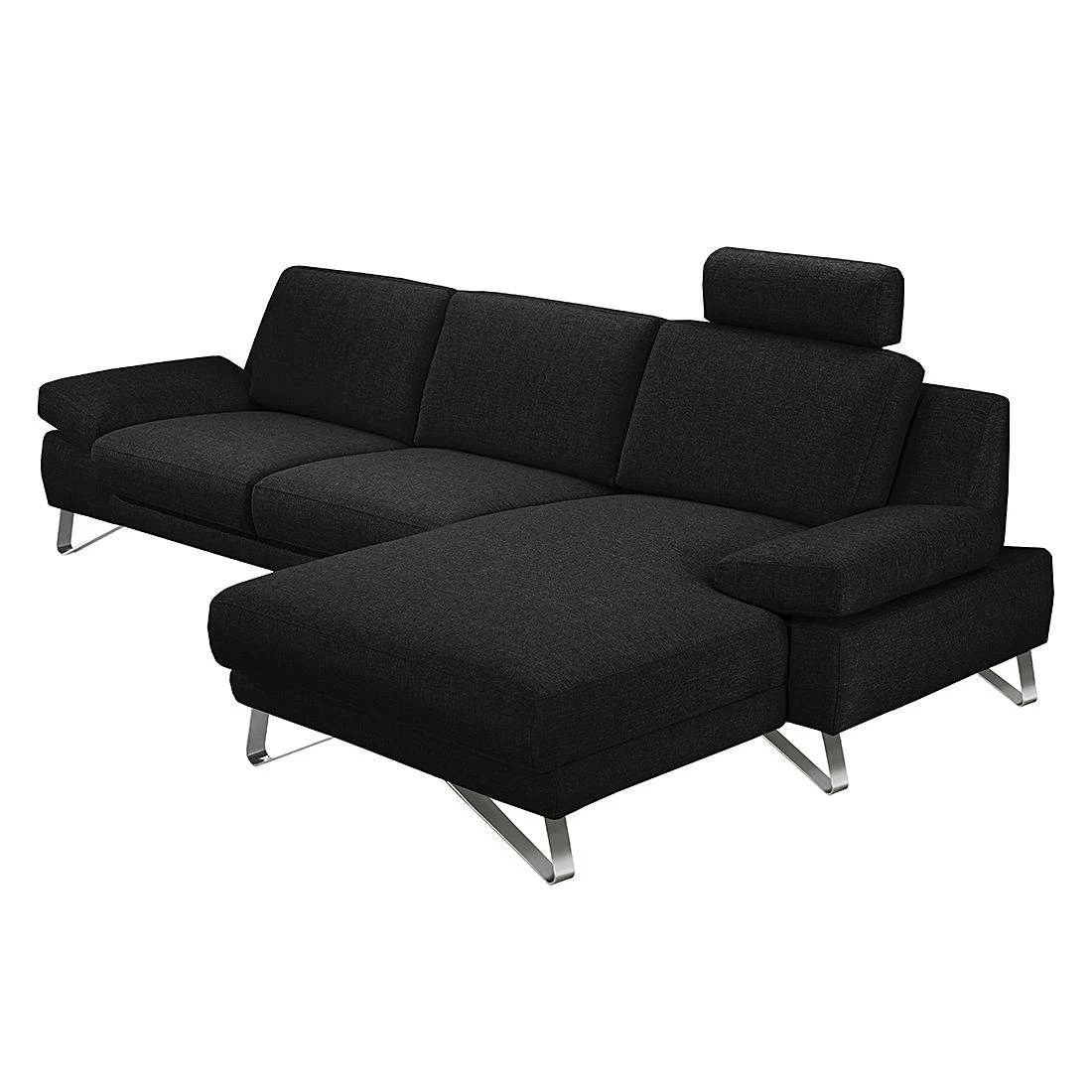 Loftscape Ecksofa Silvano - Webstoff Schwarz - Longchair davorstehend rechts - ohne Kopfstütze 6 Loftscape Ecksofa Silvano - Webstoff Schwarz - Longchair davorstehend rechts - ohne Kopfstütze – Bild 6