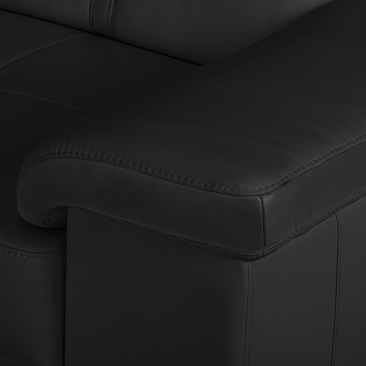 Loftscape Ecksofa Tuja Kunstleder - Schwarz - Longchair davorstehend links 14 Loftscape Ecksofa Tuja Kunstleder - Schwarz - Longchair davorstehend links – Bild 14