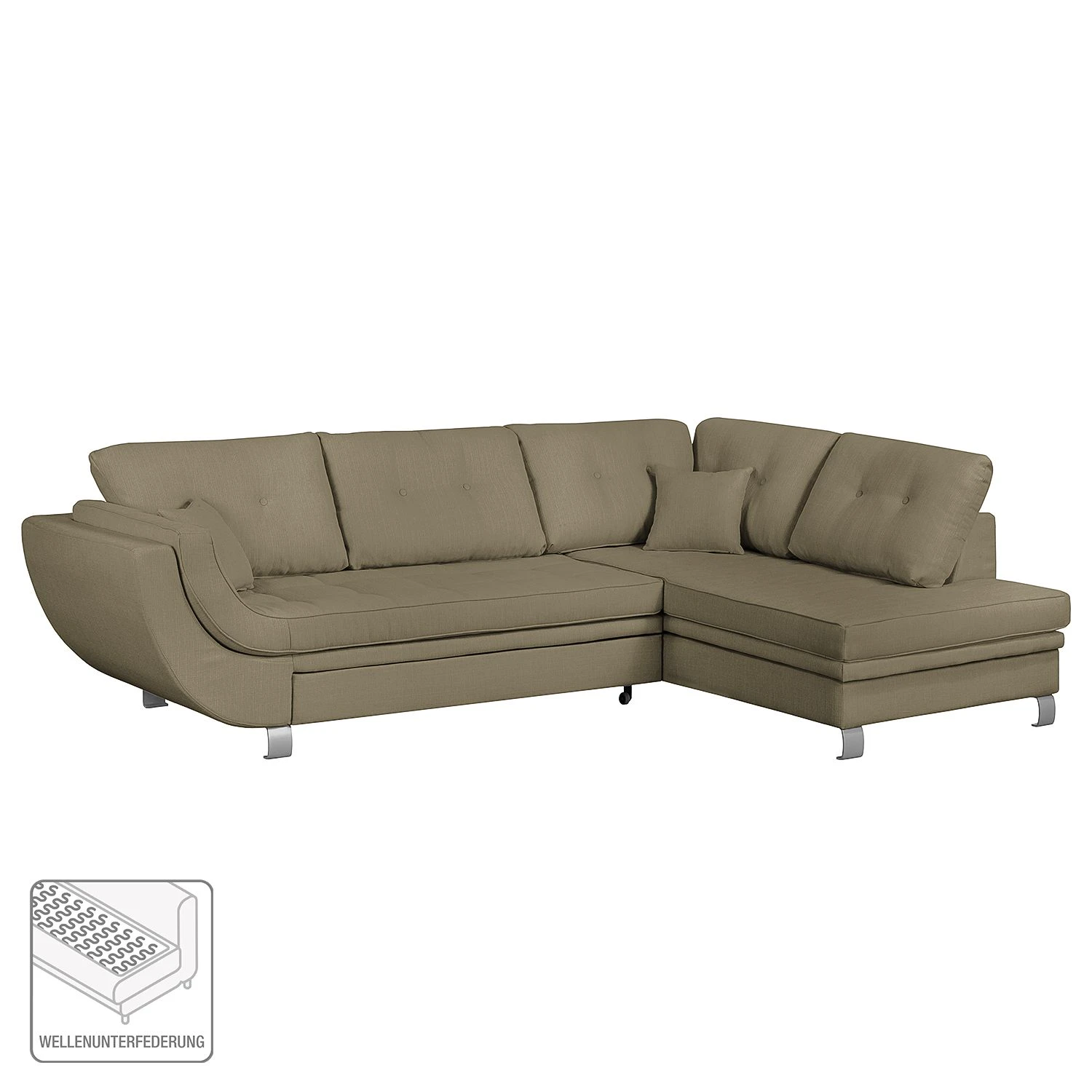 Roomscape Ecksofa Zechin (mit Schlaffunktion) - Webstoff - Latte Macchiato - Ottomane davorstehend rechts 2 Roomscape Ecksofa Zechin (mit Schlaffunktion) - Webstoff - Latte Macchiato - Ottomane davorstehend rechts – Bild 2