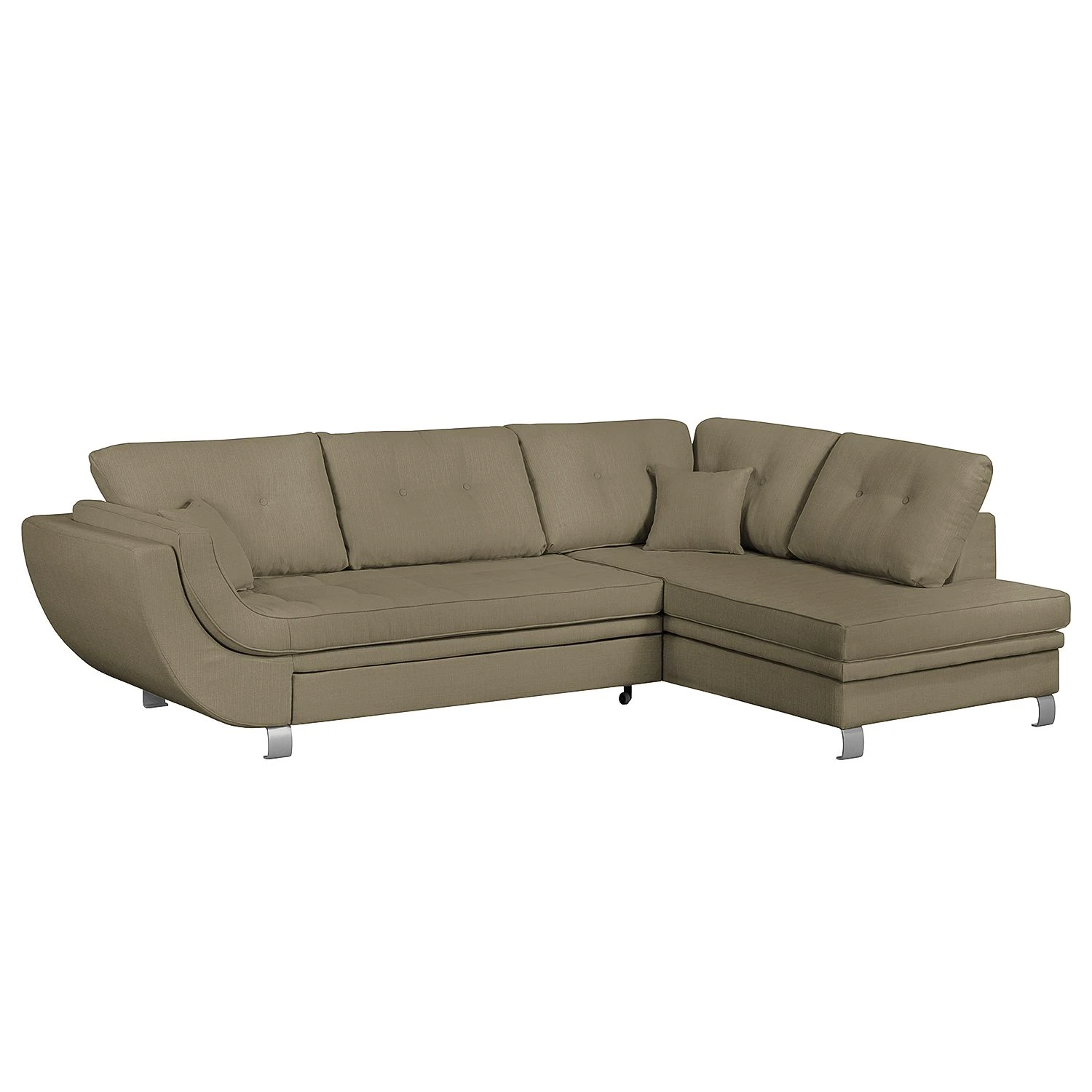 Roomscape Ecksofa Zechin (mit Schlaffunktion) - Webstoff - Latte Macchiato - Ottomane davorstehend rechts 1 Roomscape Ecksofa Zechin (mit Schlaffunktion) - Webstoff - Latte Macchiato - Ottomane davorstehend rechts