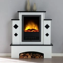 Montreux Elektrokamin Calabria - BrilliantWeiß/Schwarz -Wohnzimmermöbel boutique en ligne elektrokamin calabria brilliantweiss schwarz 1923642