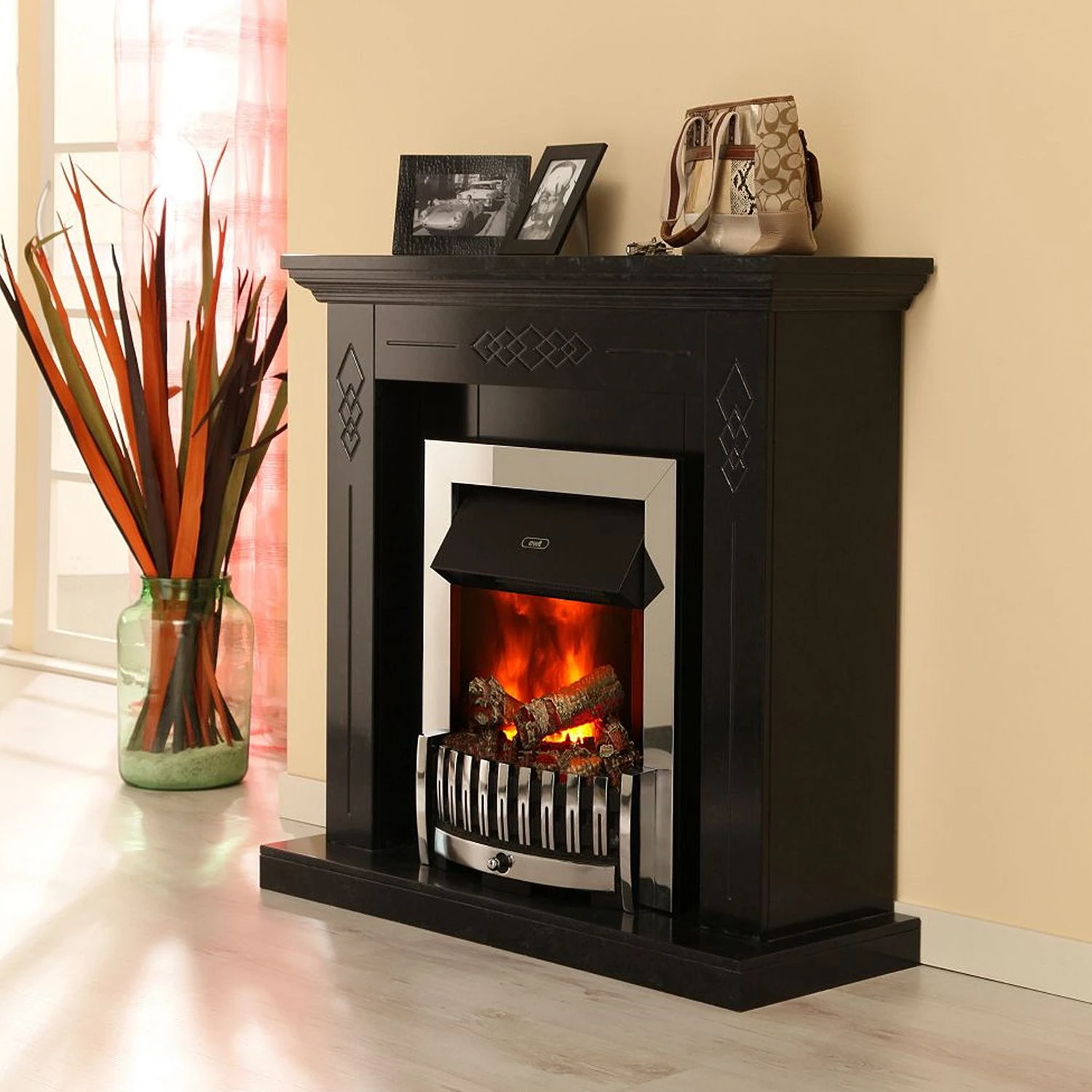 Montreux Elektrokamin Missouri - Schwarz/Grau marmoriert 3 Montreux Elektrokamin Missouri - Schwarz/Grau marmoriert – Bild 3