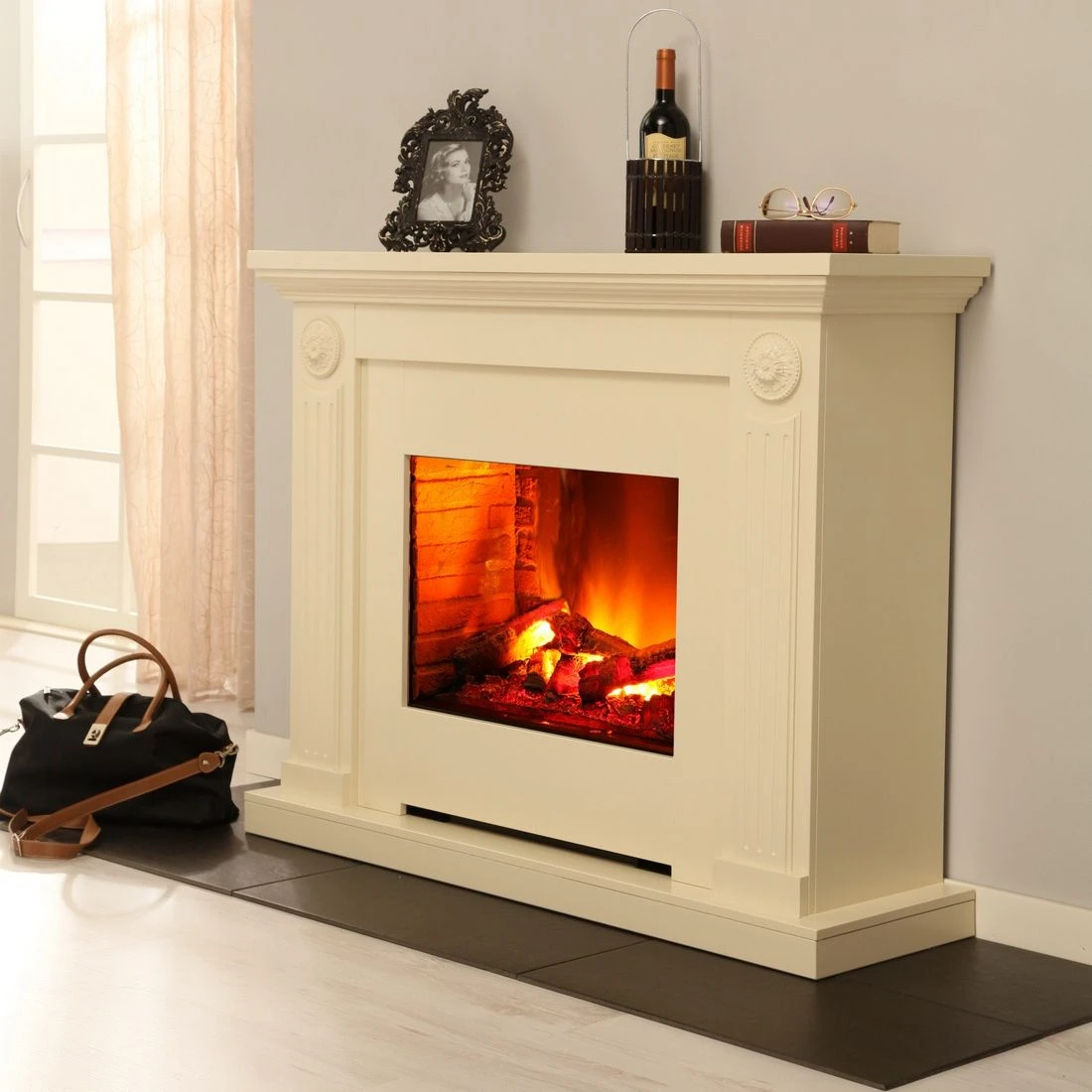 Montreux Elektrokamin Sommatino - Cremeweiß 2 Montreux Elektrokamin Sommatino - Cremeweiß – Bild 2