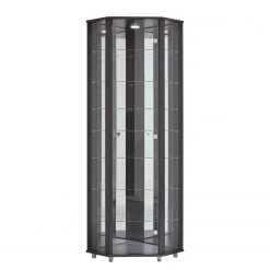 Fredriks Eckvitrine Amalia II - Esche Schwarz Dekor