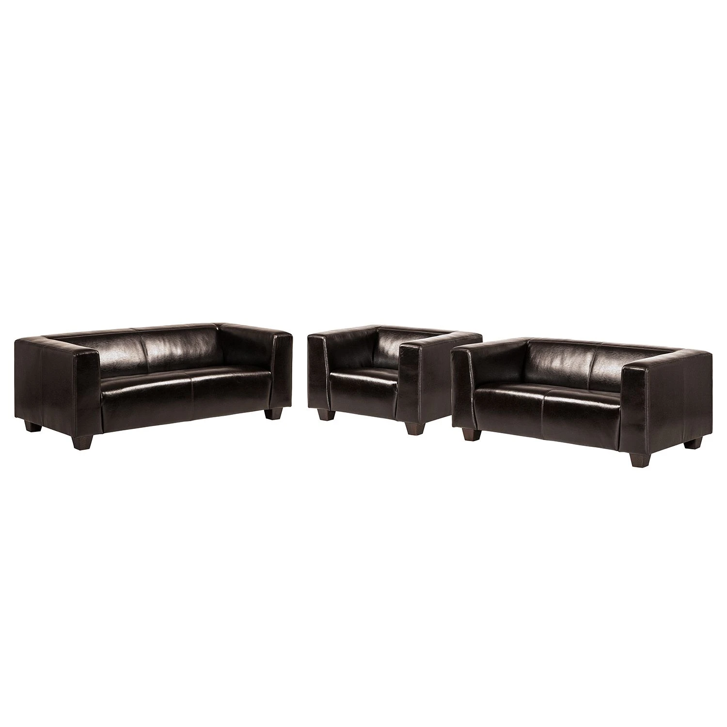 Maison Belfort Garnitur Nespolo (3-2-1) - Echtleder - Dunkelbraun 1 Maison Belfort Garnitur Nespolo (3-2-1) - Echtleder - Dunkelbraun