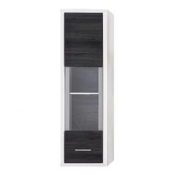 Mooved Hängevitrine Piorini I (inkl. Beleuchtun - Kiefer Anthrazit Dekor / Weiß