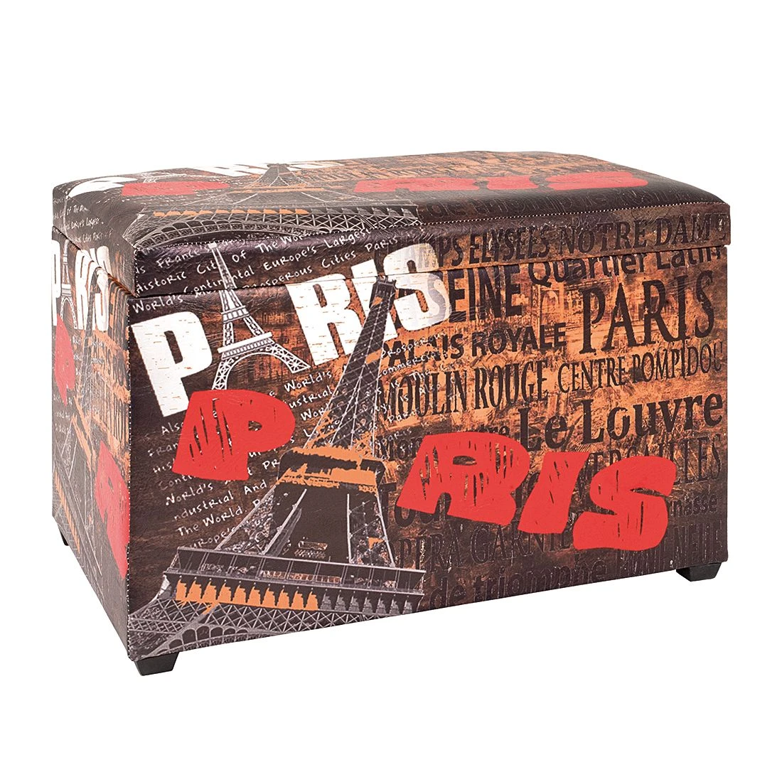 Home Design Sitztruhe Tour Eiffel Vintage - Kunstleder 1 Home Design Sitztruhe Tour Eiffel Vintage - Kunstleder