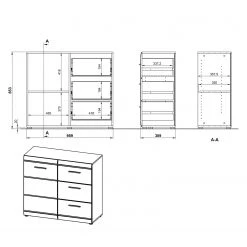 Germania Kommode Adana - Hochglanz Weiß -Wohnzimmermöbel boutique en ligne kommode adana hochglanz weiss 5162592