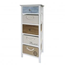 Maison Belfort Regal Gilberton - Höhe: 91 cm -Wohnzimmermöbel boutique en ligne kommode gilberton paulownia massiv weiss braun 91 cm 4345288