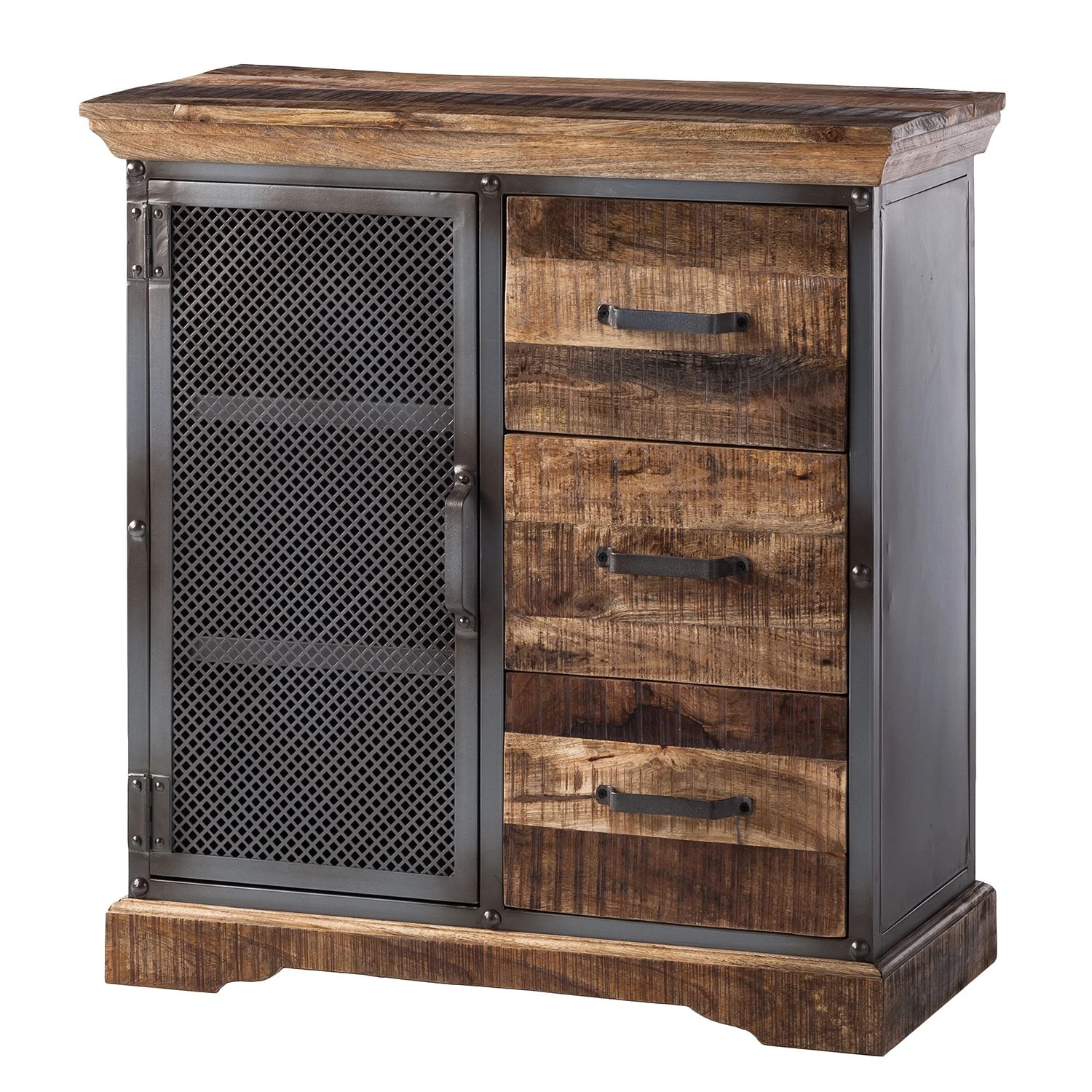 Ars manufacti Kommode Hunter I - Mango massiv / Metall - Mango / Blaugrau 1 Ars manufacti Kommode Hunter I - Mango massiv / Metall - Mango / Blaugrau