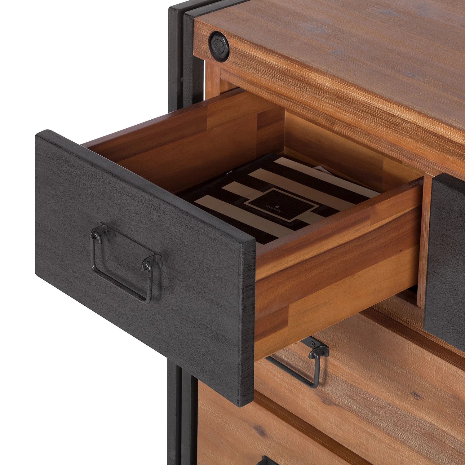 Ars manufacti Kommode Manchester II - Akazie massiv / Metall - Akazie / Anthrazit 9 Ars manufacti Kommode Manchester II - Akazie massiv / Metall - Akazie / Anthrazit – Bild 9