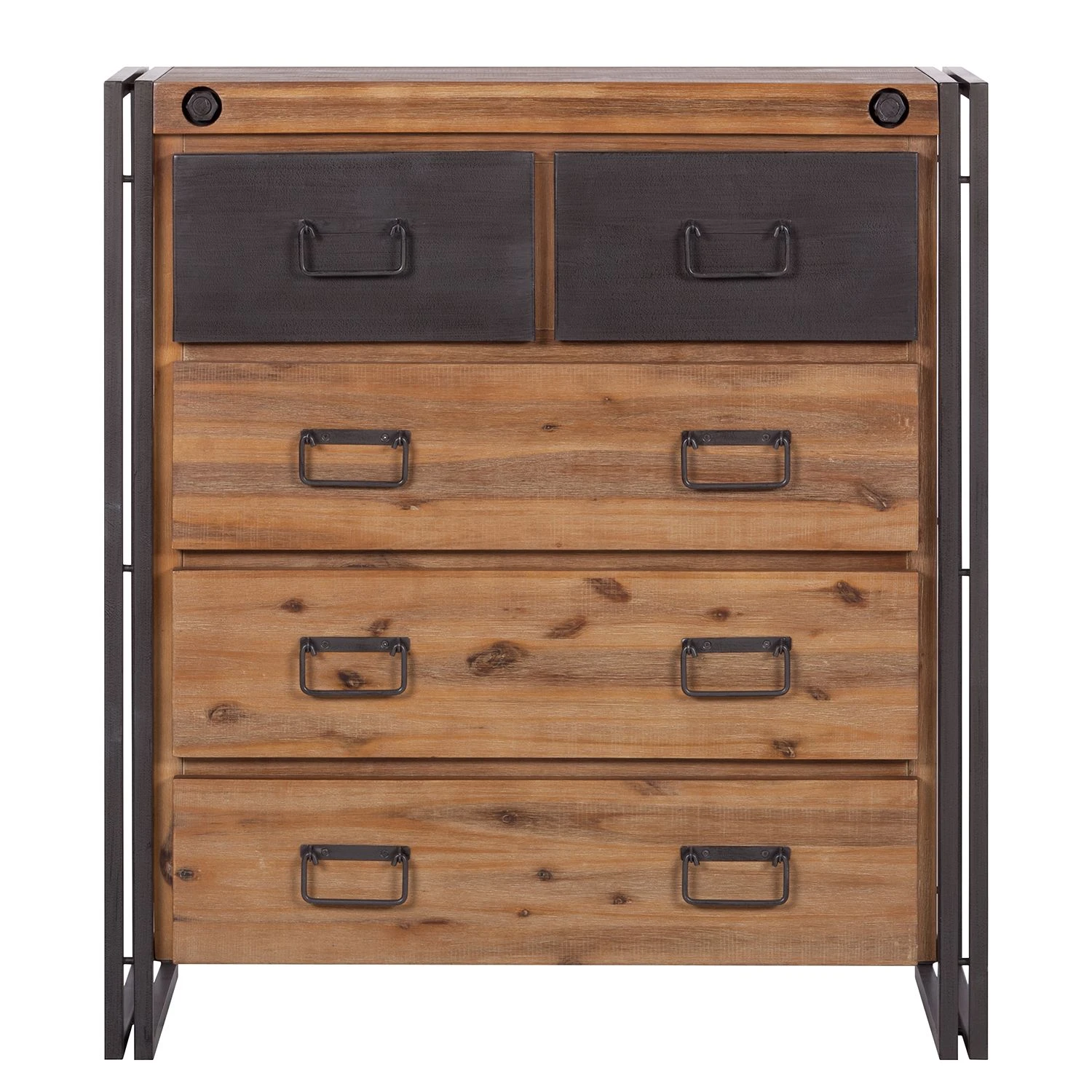 Ars manufacti Kommode Manchester II - Akazie massiv / Metall - Akazie / Anthrazit 6 Ars manufacti Kommode Manchester II - Akazie massiv / Metall - Akazie / Anthrazit – Bild 6