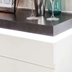 Fredriks Kommode Namona I - Inkl. Beleuchtung - Beton Dekor / Weiß -Wohnzimmermöbel boutique en ligne kommode namona i inkl beleuchtung weiss anthrazit weiss anthrazit 4040352