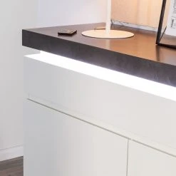 Fredriks Kommode Namona I - Inkl. Beleuchtung - Beton Dekor / Weiß -Wohnzimmermöbel boutique en ligne kommode namona i inkl beleuchtung weiss anthrazit weiss anthrazit 4040356