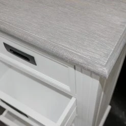 Maison Belfort Kommode Nasinu II - Paulownia teilmassiv - Weiß / Antik Grau -Wohnzimmermöbel boutique en ligne kommode weiss 4727796