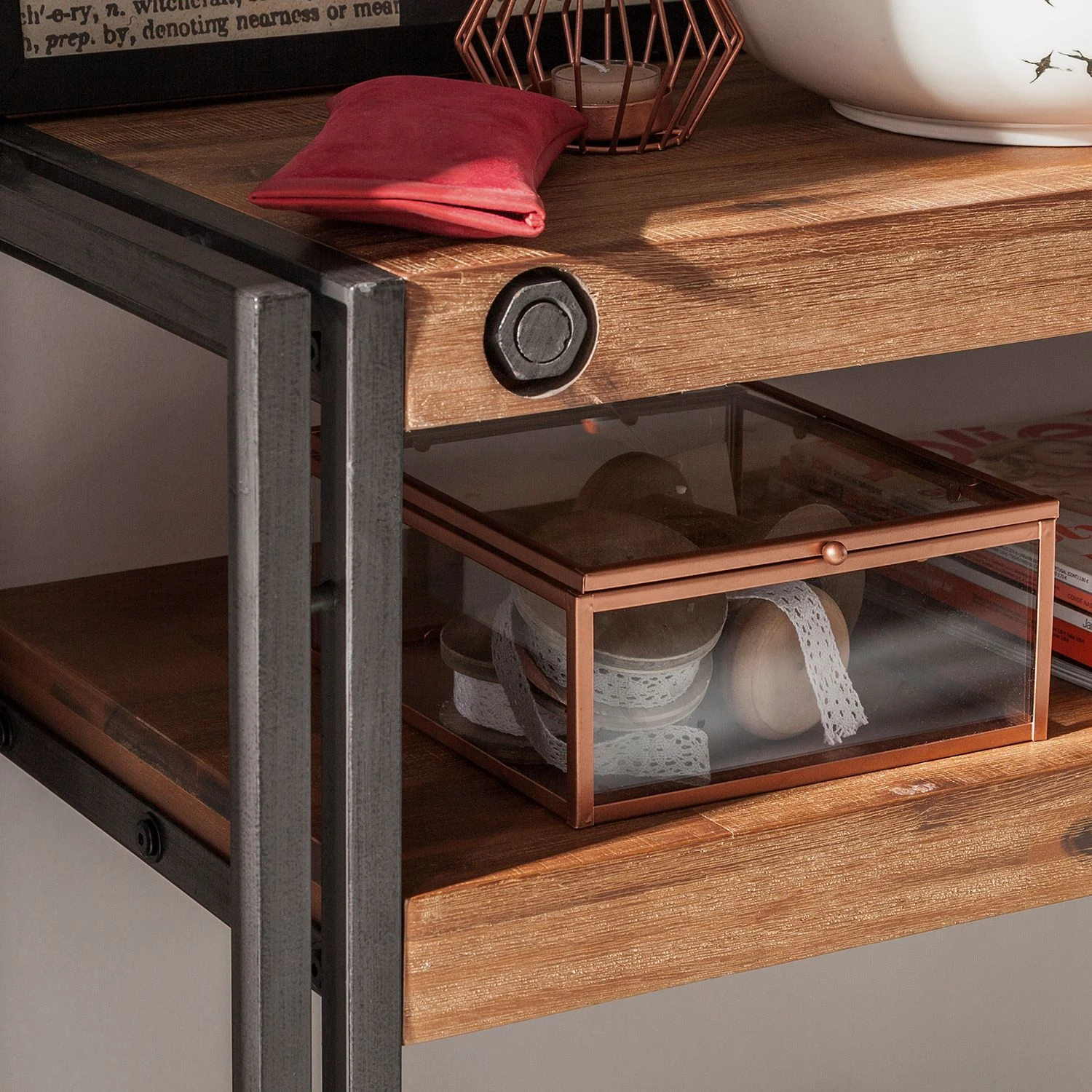 Ars manufacti Konsole Manchester - Akazie massiv / Metall - Akazie / Anthrazit 9 Ars manufacti Konsole Manchester - Akazie massiv / Metall - Akazie / Anthrazit – Bild 9