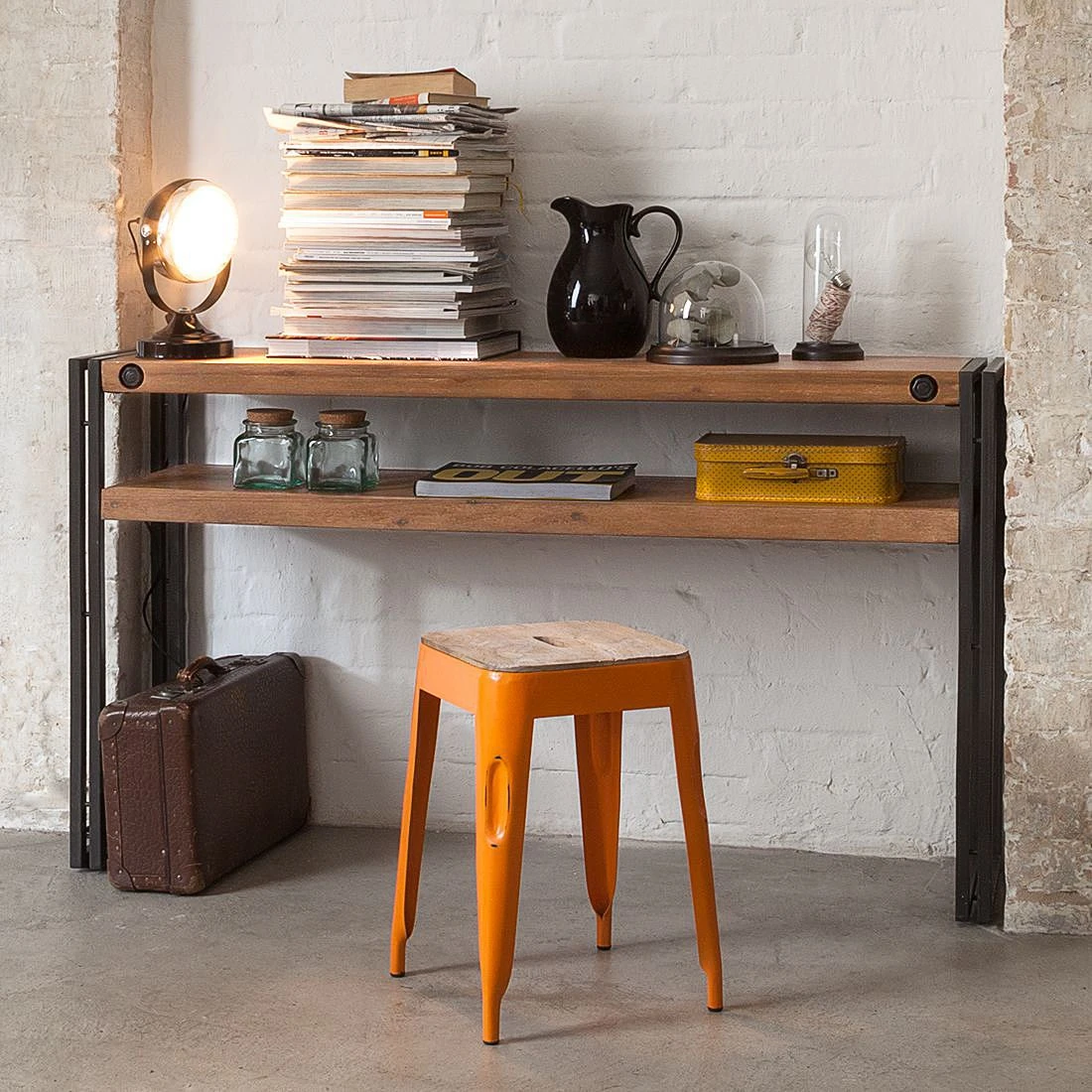 Ars manufacti Konsole Manchester - Akazie massiv / Metall - Akazie / Anthrazit 4 Ars manufacti Konsole Manchester - Akazie massiv / Metall - Akazie / Anthrazit – Bild 4