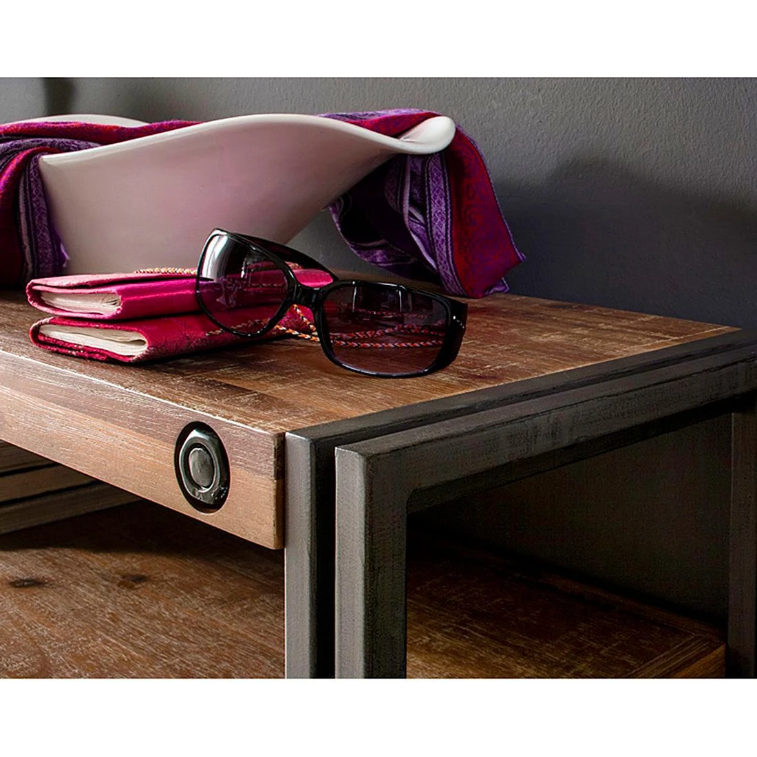 Ars manufacti Konsole Manchester - Akazie massiv / Metall - Akazie / Anthrazit 6 Ars manufacti Konsole Manchester - Akazie massiv / Metall - Akazie / Anthrazit – Bild 6