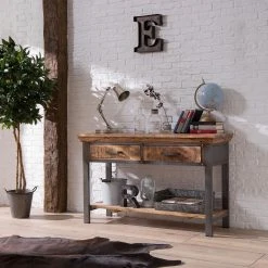 Wohnzimmermöbel boutique en ligne -Wohnzimmermöbel boutique en ligne konsolentisch hunter mango massiv metall mango blaugrau 4874496