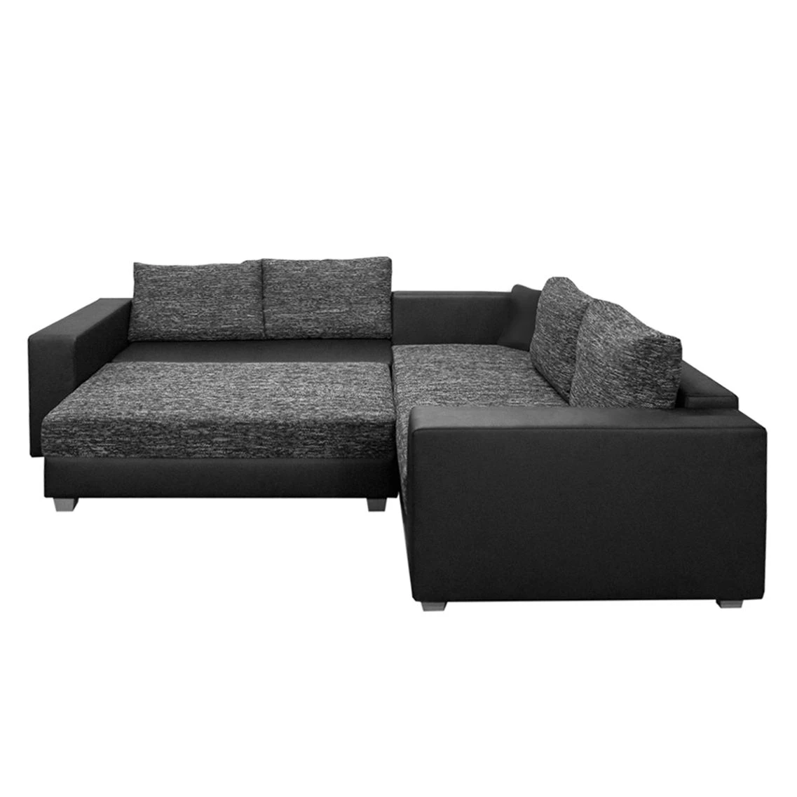 Fredriks Ecksofa Dublin I (mit Schlaffunktion) - Kunstleder/Strukturstoff - Schwarz / Anthrazit - Breite: 254 cm 4 Fredriks Ecksofa Dublin I (mit Schlaffunktion) - Kunstleder/Strukturstoff - Schwarz / Anthrazit - Breite: 254 cm – Bild 4