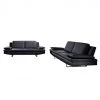 Fredriks Polstergarnitur Yovanna (3-2) - Kunstleder Schwarz