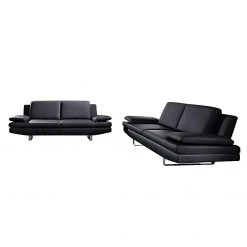 Fredriks Polstergarnitur Yovanna (3-2) - Kunstleder Schwarz