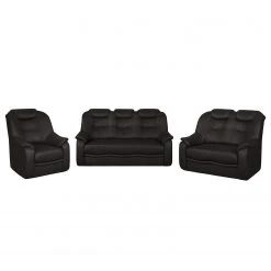 Modoform Polstergarnitur Lakin (3-2-1) - Kunstleder - Dunkelbraun