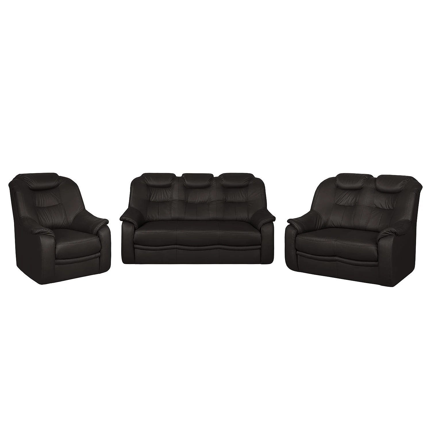 Modoform Polstergarnitur Lakin (3-2-1) - Kunstleder - Dunkelbraun 1 Modoform Polstergarnitur Lakin (3-2-1) - Kunstleder - Dunkelbraun