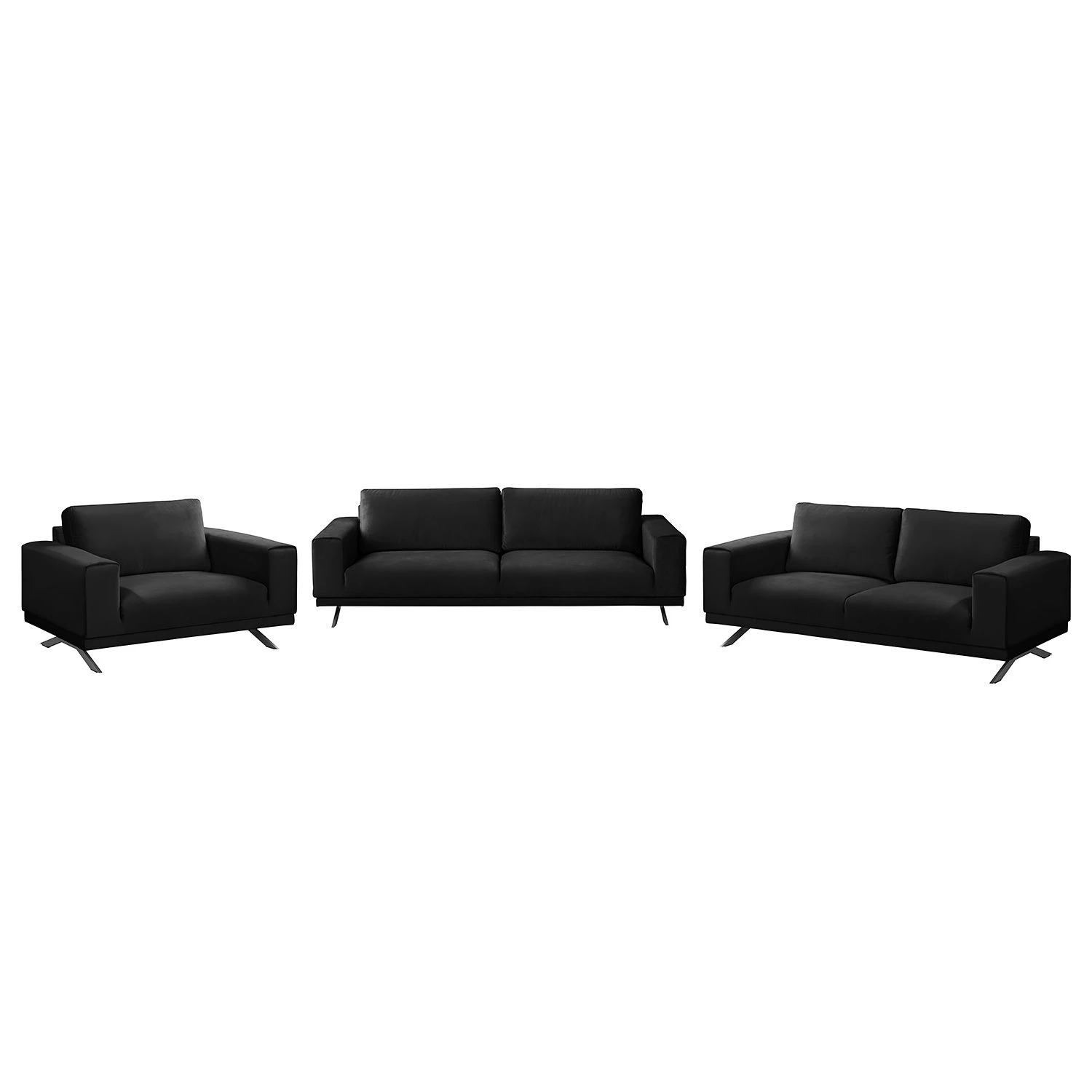 Jack & Alice Polstergarnitur Lorcy (3-2-1) - Anthrazit 1 Jack & Alice Polstergarnitur Lorcy (3-2-1) - Anthrazit