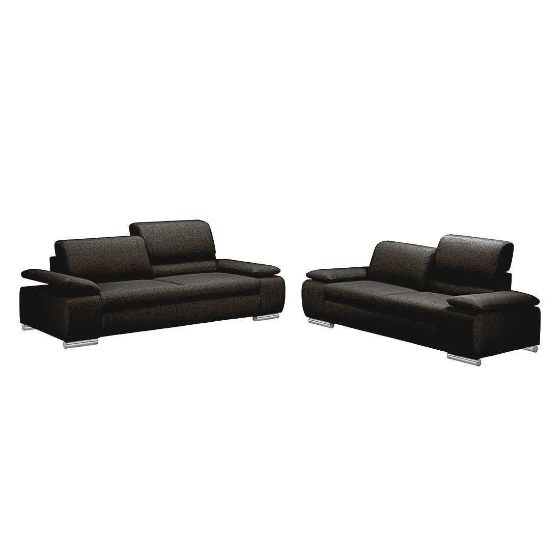 Fredriks Polstergarnitur Masca (3-2) - Webstoff Braun-Schwarz 1 Fredriks Polstergarnitur Masca (3-2) - Webstoff Braun-Schwarz