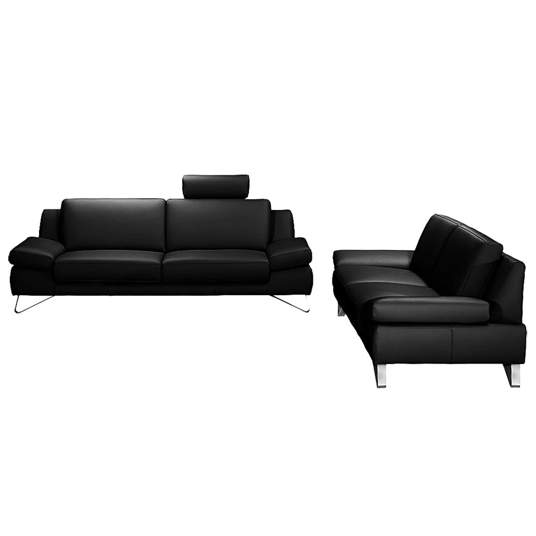 Loftscape Polstergarnitur Silvano (3-2,5) - Kunstleder - Schwarz - Kopfstütze verstellbar 3 Loftscape Polstergarnitur Silvano (3-2,5) - Kunstleder - Schwarz - Kopfstütze verstellbar – Bild 3