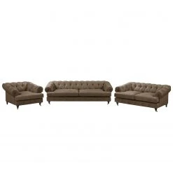 Ars manufacti Polstergarnitur Thory (3-2-1) - Mittelbraun