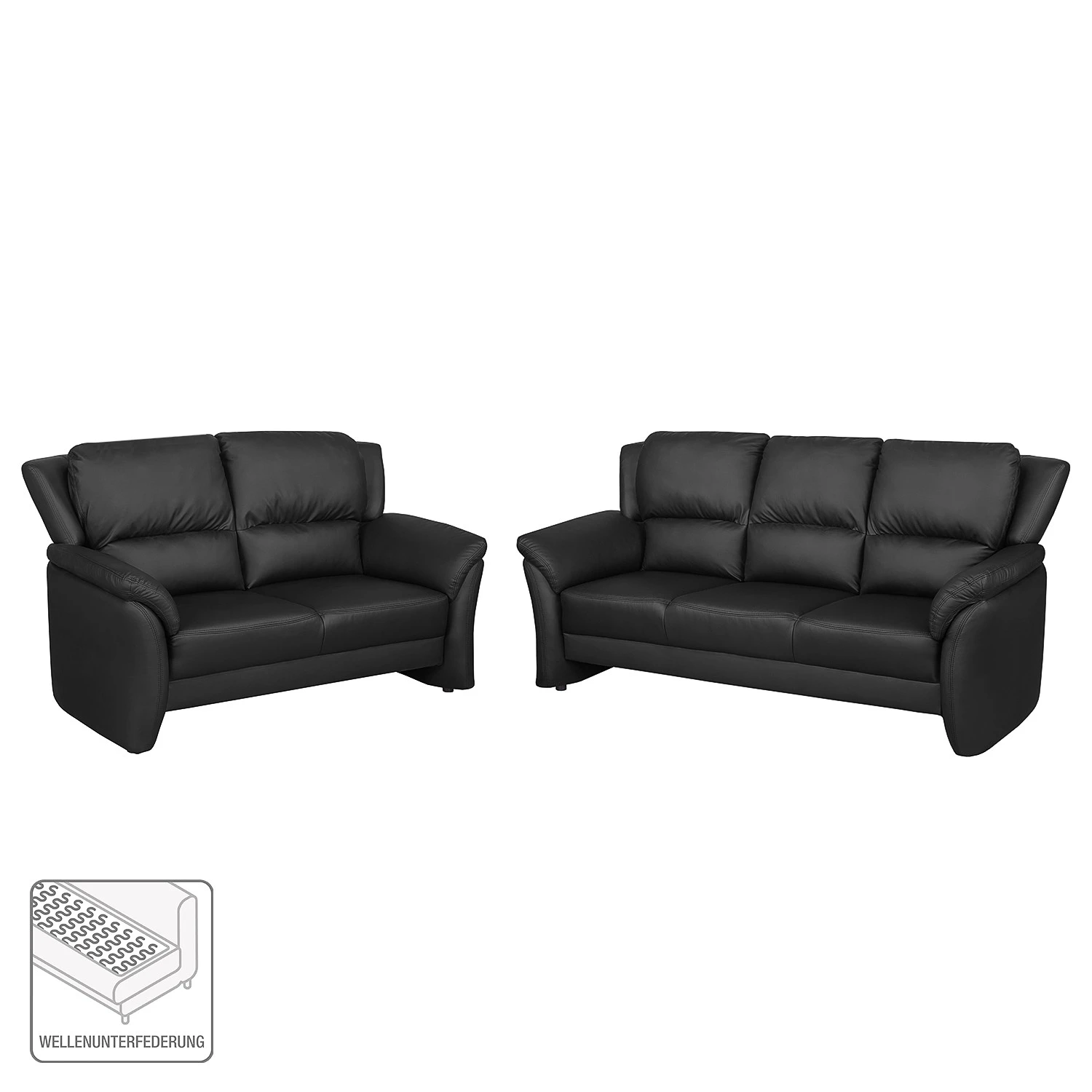 Nuovoform Polstergarnitur Windom (3-2) - Kunstleder - Schwarz 2 Nuovoform Polstergarnitur Windom (3-2) - Kunstleder - Schwarz – Bild 2